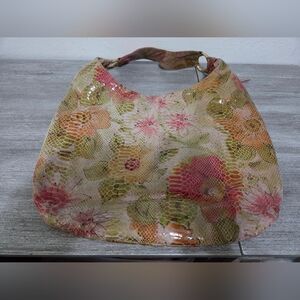 HOBO The Original Large Floral Snakeskin Patterned Slouchy Shoulder Bag